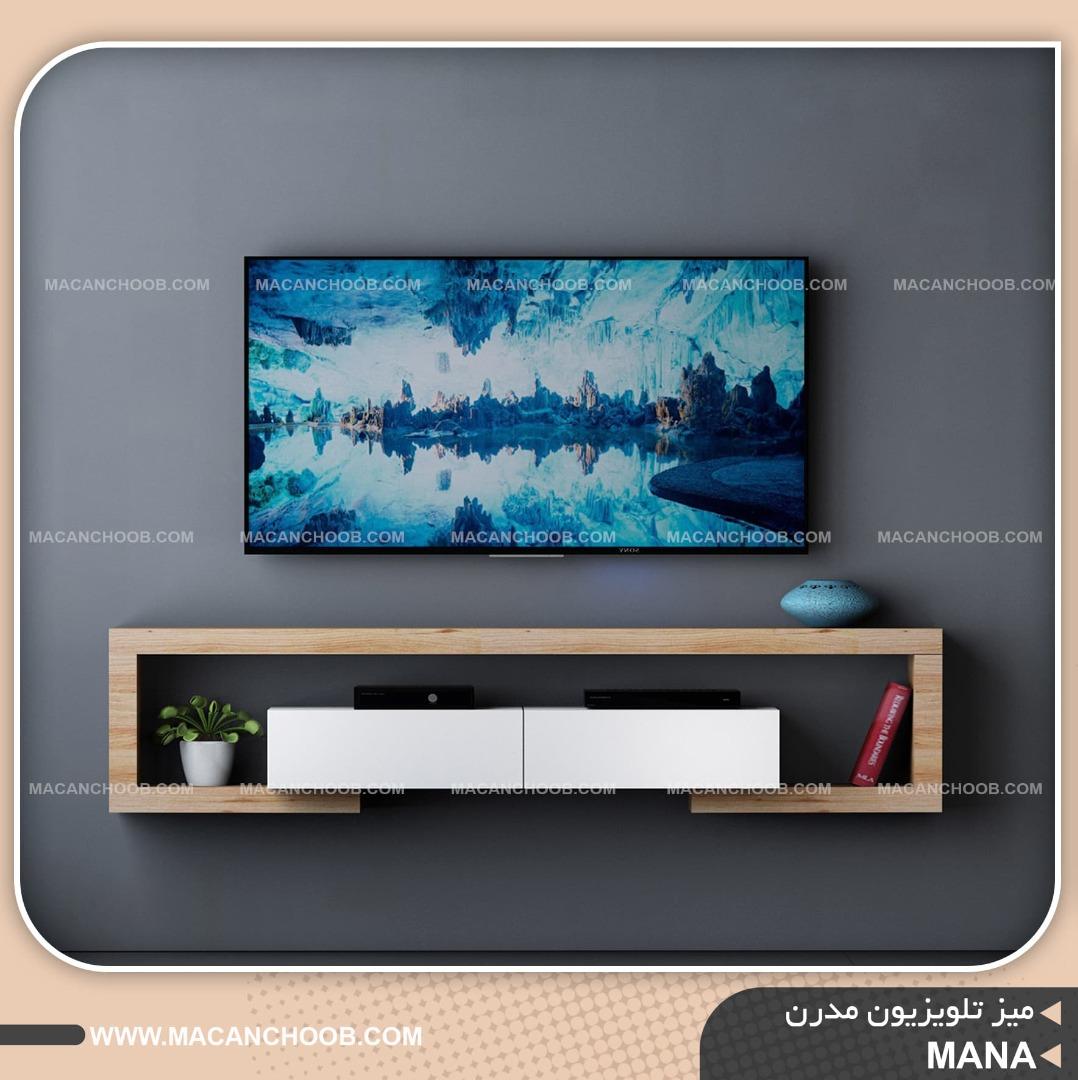 میز ال سی دی دیواری کشو مگنت دار عرض 190 مدل MANA